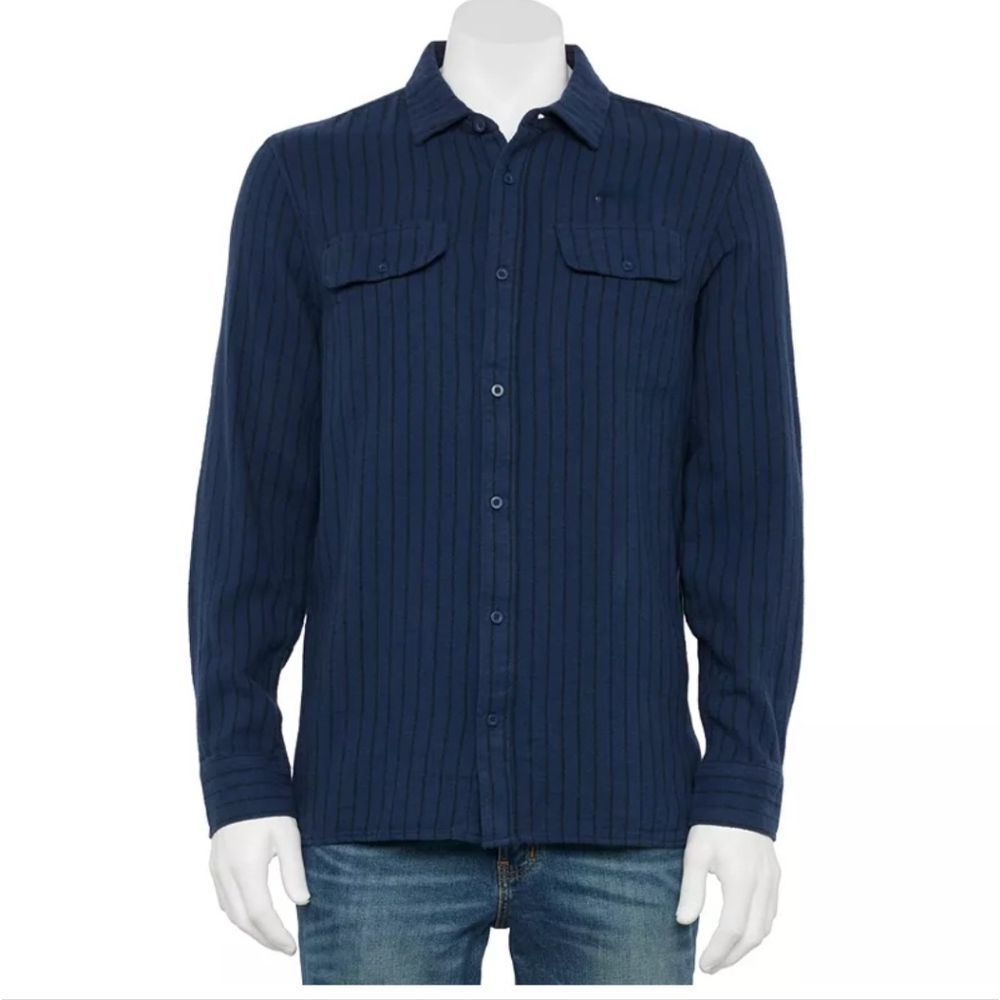 Vans Station Striped Button Down L/S Shirt - Picture 1 of 5
